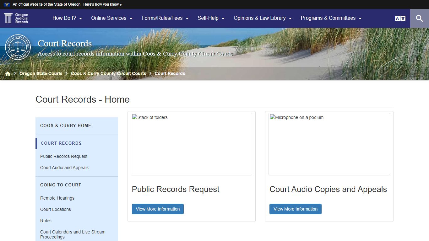 Oregon Judicial Department : Court Records - Home - State of Oregon